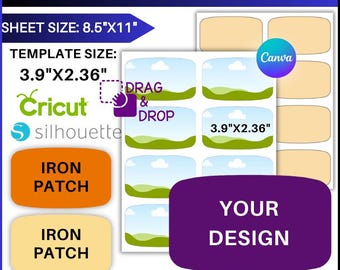 Modello di toppa termoadesiva: design modificabile per sublimazione su Canva (download digitale stampabile 8,5x11)
