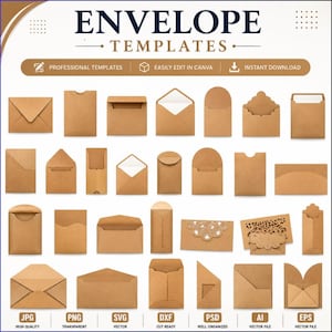 Envelope Template Bundle, Envelope Liner Templates, Money Envelope Template, Cash Envelope SVG, Canva Editable Envelope, Printable Envelope Design, DIY Stationery Template, Wedding Envelope Template, Cricut Envelope SVG, Custom Envelope Design, Envelope Cut Files, SVG DXF PNG PDF, Envelope Mockup Template.
Editable Envelope Liner Template: DIY Stationery Design Canva Digital Download Printable Liner, Wedding C5, C6, A7, Square
Customizable Envelope Liner Templates