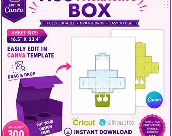 Mug Packaging Box Template, Mug Packaging Box Holder Template, Mug Holder Template, Mug Box SVG, Gift Box, Mug Packaging, Canva Drag & drop