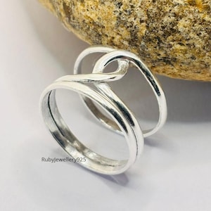 Big Silver Knot Thumb Ring, 925 Sterling Silver Ring, Woman Gift Ring, Knot Ring, Anxiety Ring, Dainty Chunky Weaved Ring, Wending Ring