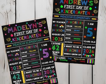 Personalized First Day of School Chalkboard Sign: Keepsake Photo Prop (Digital Download)