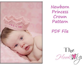 Instant download- Newborn Princess Crown- CROCHET PATTERN- permission to sell finished product