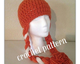 Princess Anna inspired hat- CROCHET PATTERN- permission to sell finished product