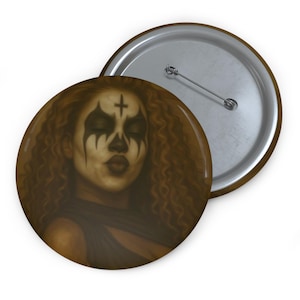 Death Metal Kissy Face Custom Pin Buttons, Cute Goth Metal Kiss Design, Alternative Music Lover Accessory, Rock Band Brooch Badge, Grunge