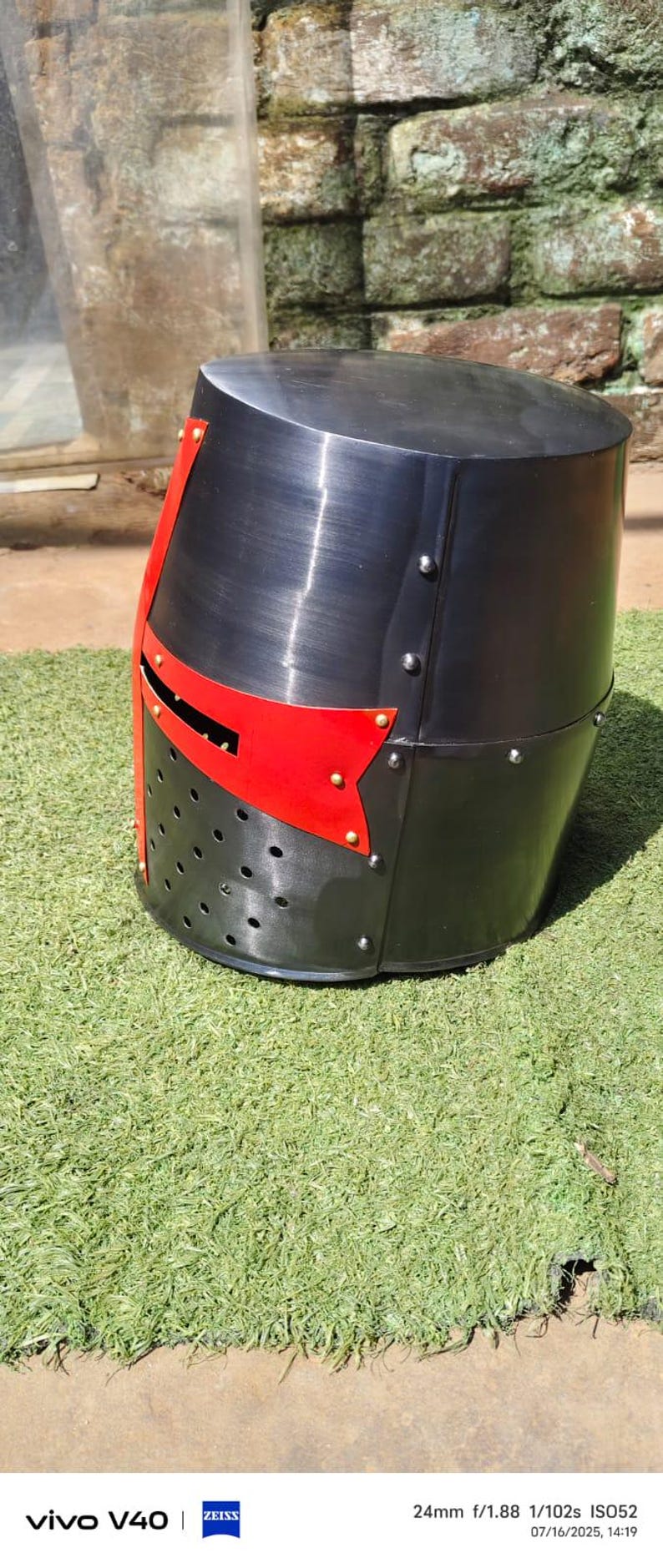 Templar Crusader great helm, handmade steel medieval armor helmet for LARP, cosplay, and reenactment