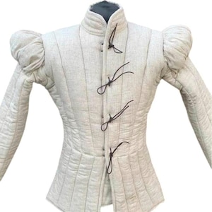 Handmade Renaissance Gambeson Jacket – Padded Linen Arming Doublet for LARP, Reenactment Cosplay | Medieval Armor Undergarment