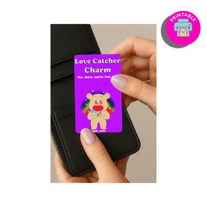 Bear – Love Catcher – Printable 1 PDF File – Gift for Someone You Love – Lucky Card, Talisman Card, Special gift, Hand drawn card