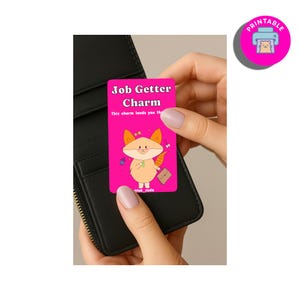 Fox – Job Getter – Printable 1 PDF File – Gift for Job Seekers and Grads – Lucky Card, Charm Card, Talisman Card, Special gift, Hand drawn
