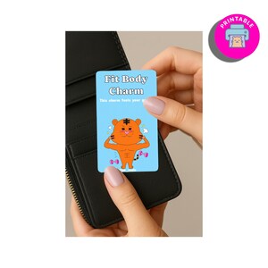 Tiger – Fit Body – Printable 1 PDF File – Gift for Fitness Motivation – Lucky Card, Charm Card, Talisman Card, Special gift, hand drawn card