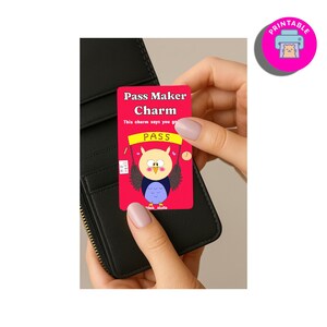 Owl – Pass Maker – Printable 1 PDF File – Gift for Exams and Students – Lucky Card, Charm Card, Talisman Card, Special gift, Hand drawn card
