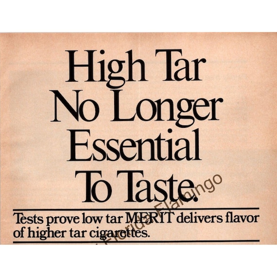 1977 Merit Cigarettes Vintage Print Ad — Low Tar Enriched Flavor, Philip  Morris