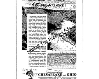 Anuncio del ferrocarril Chesapeake & Ohio de 1937: «Desearás poder mirar en ambas direcciones a la vez»