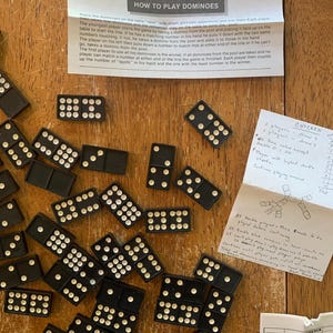 Double Nine Tiger Dominoes (plastic, white dot, made after the 1960’s in Thailand)