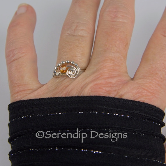 Petite Celtic Knot Birthstone Ring Sterling Silver Genuine Blue Topaz For December Size 7