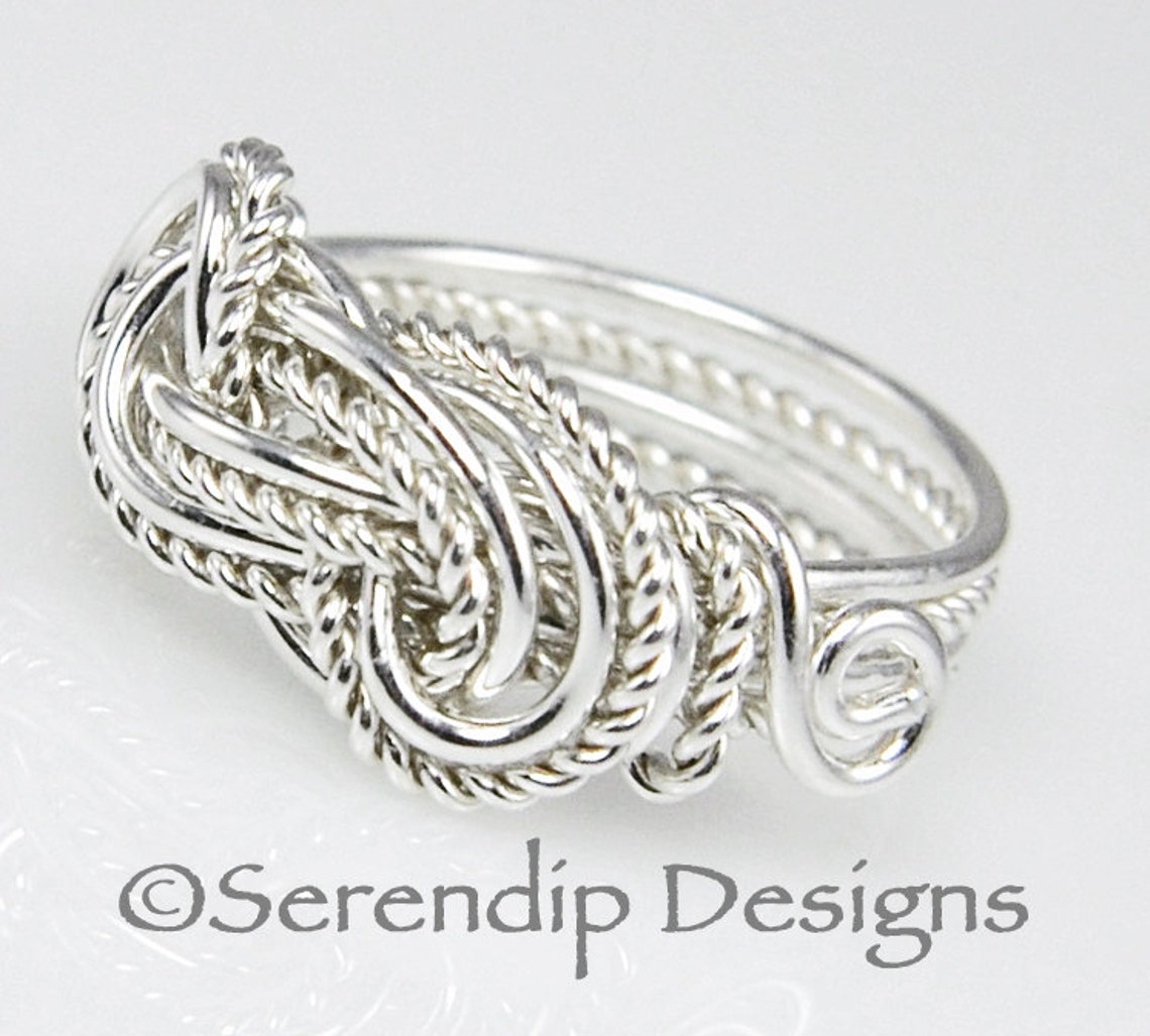 Sterling Silver Double Twisted Knot Ring in Your Size Fancy Etsy