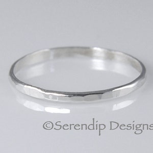 Argentium Sterling Silver Stacking Ring, Hammered Sterling Silver Ring, Rustic Stacking Ring ah1