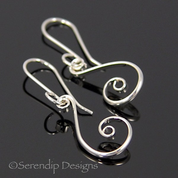 Small Silver Fibonacci Spiral Earrings, Petite Argentium Sterling Silver Spiral Earrings, Small Kiki Earrings  SE7