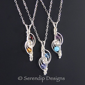 Couples Pendant Argentium Sterling Silver Mothers Pendant, Two Birthstone Crystal Custom Necklace, 2 Birthstones, Best Friend Necklace MP2-4