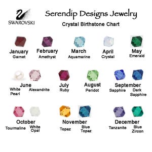 Add 3 Larger Birthstone or Pearl Dangles Swarovski Crystal 6mm Charms Sterling Silver