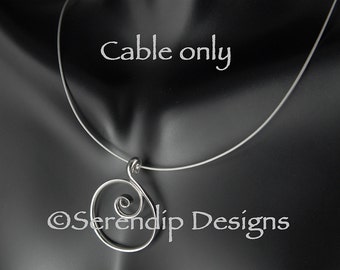Silver Neck Cable, 18 inch Silver Neck Cable, 16 Inch Silver Necklace Cable with Lobster Claw Clasp, 20 inch Pendant Cable