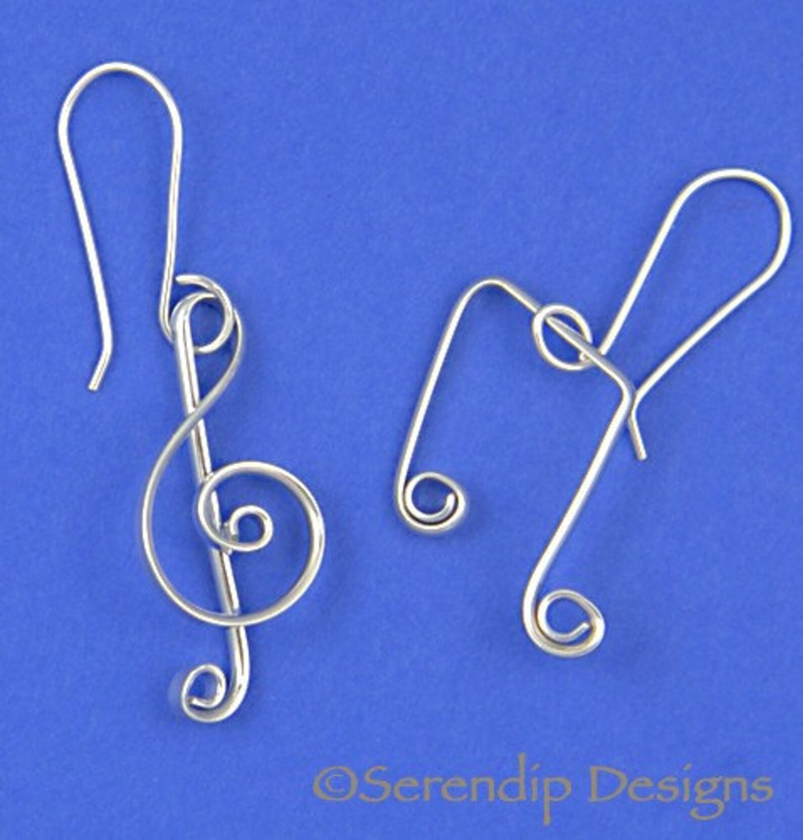 Silver Music Note Earrings Treble Clef Earrings Argentium Etsy