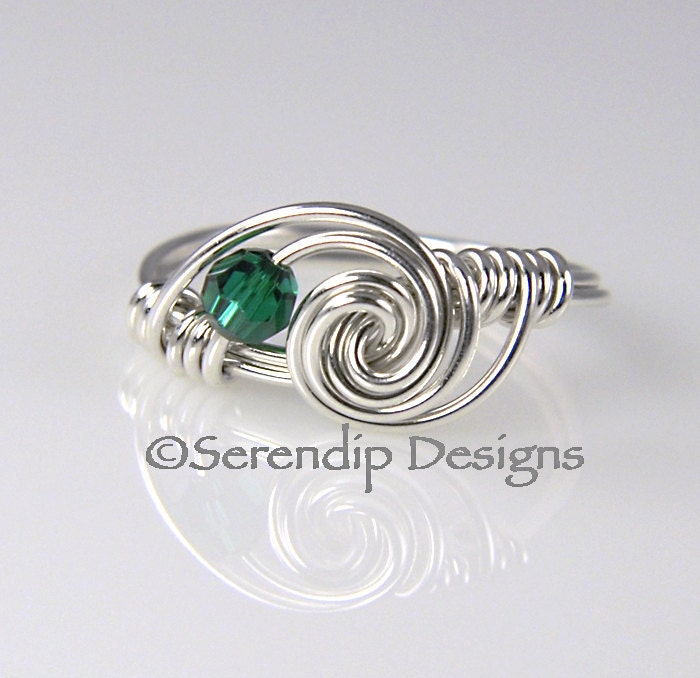 Birthstone Ring Mothers Ring Argentium Sterling Silver and - Etsy