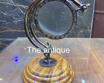 Brass Glass Book Reader Table Magnifying Glass: Desktop Magnifier, 5x Zoom