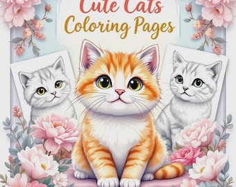 Cats Coloring Book | 20 Printable Pages (PDF Download