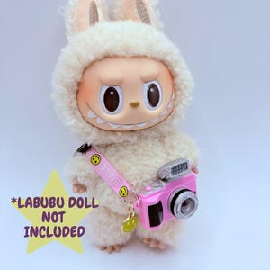 Mini Pink Toy Camera: Plush Photography Prop with Smile Lanyard
