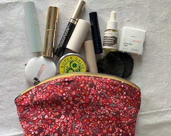 Cosmetic Zipper Pouch | Pink Floral