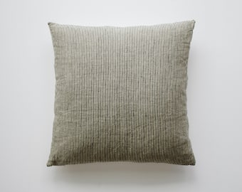 Dark Gray Striped Linen Pillow Cover Pin on Decorative Pillows