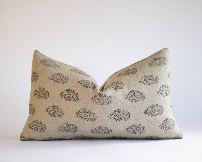HabitationBoheme MARLOW Linen Lumbar Pillow Cover - Thumbnail 2