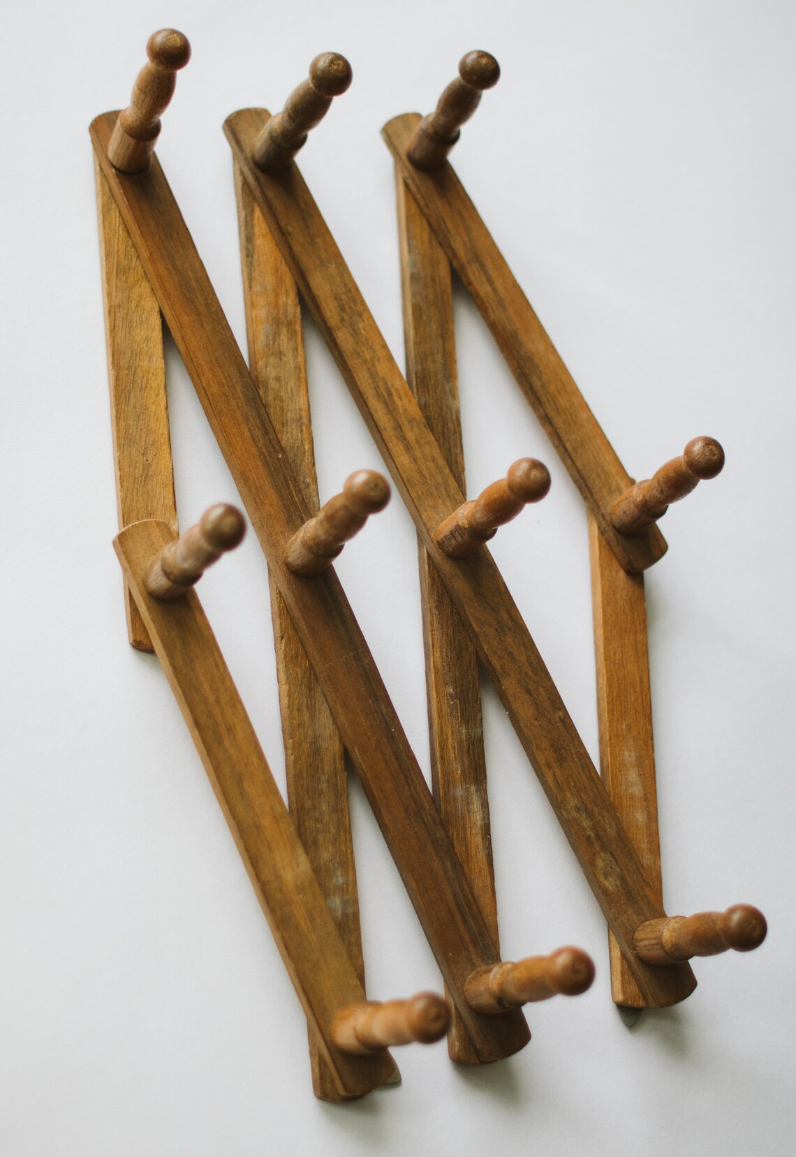 Wooden Accordion Peg Rack Expandable Wood Coat Mug Rack Etsy