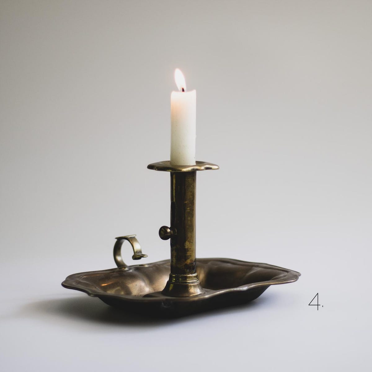 Assorted Vintage Brass Chamber Candlestick Holder With Handle: Farmhouse Candle Decor - Etsy