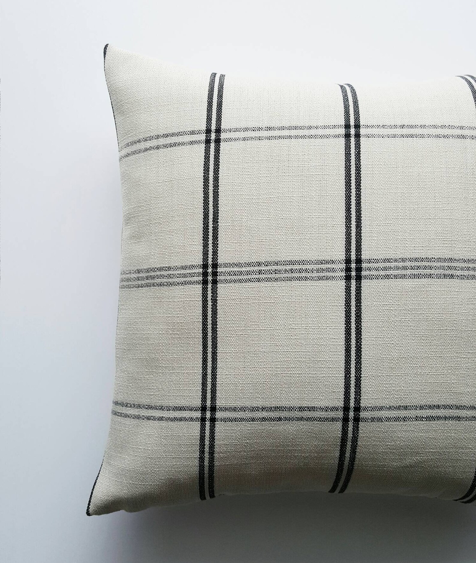 ADAIR Black and Cream Plaid Pillow Cover Modern Farmhouse Etsy