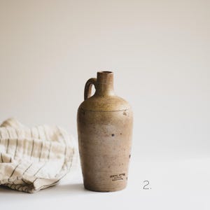 Assorted Antique European Stoneware Bottles: Rustic Farmhouse Pottery from Portugal, Germany + Amsterdam #2