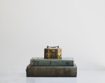 Assorted Vintage Brass Cricket Box with Lid: Mid-Century Modern Trinket Box