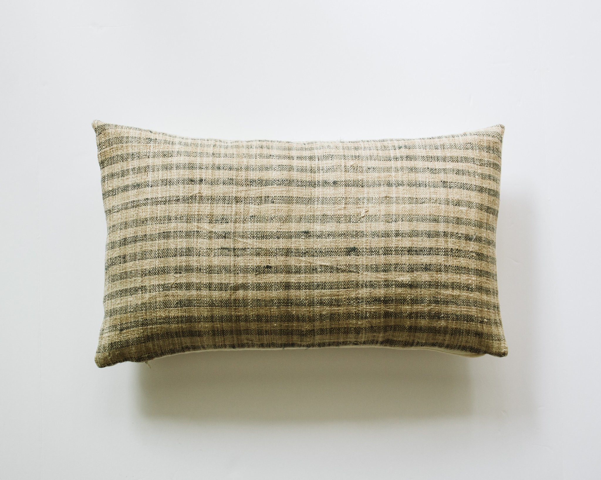 Thorne || Couverture d'oreiller Lombaire de Chanvre Rayé Naturel | Oreiller Moderne Biologique Neutr