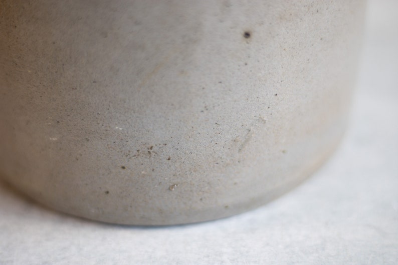 Primitive Salt Glazed Stoneware Jar, Beige Ceramic Crock Vase, Modern Farmhouse Pottery, Antique Stoneware Pottery Vase image 7