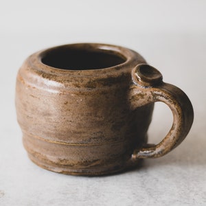 Brown Handmade Ceramic Mug, Organic Modern Farmhouse Decor, Earthy Minimalist Studio Pottery, Wabi Sabi Mug, Brown Coffee Mug, Coffee Gift image 7