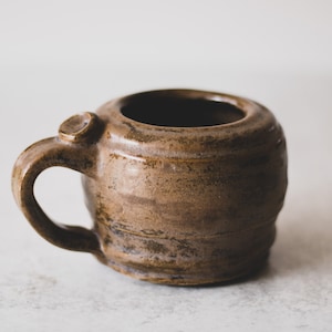 Brown Handmade Ceramic Mug, Organic Modern Farmhouse Decor, Earthy Minimalist Studio Pottery, Wabi Sabi Mug, Brown Coffee Mug, Coffee Gift image 6