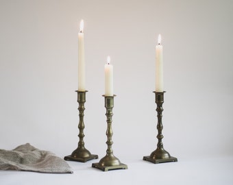 Vintage Brass Candlestick Holder: Traditional Taper Candle Decor (Sold Individually)