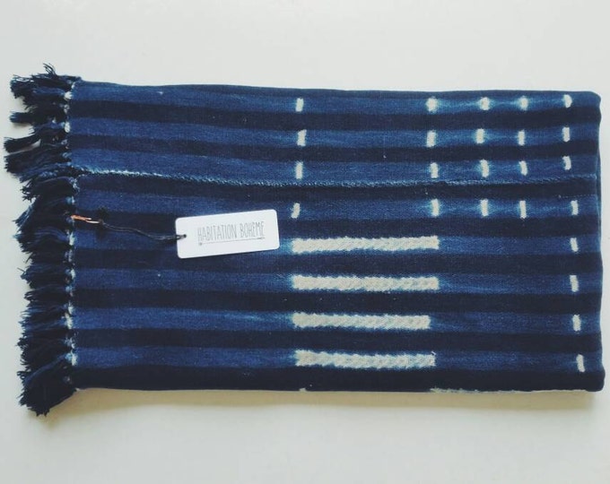 Vintage Indigo Mudcloth Blanket African Tribal Throw Bohemian Decor Etsy