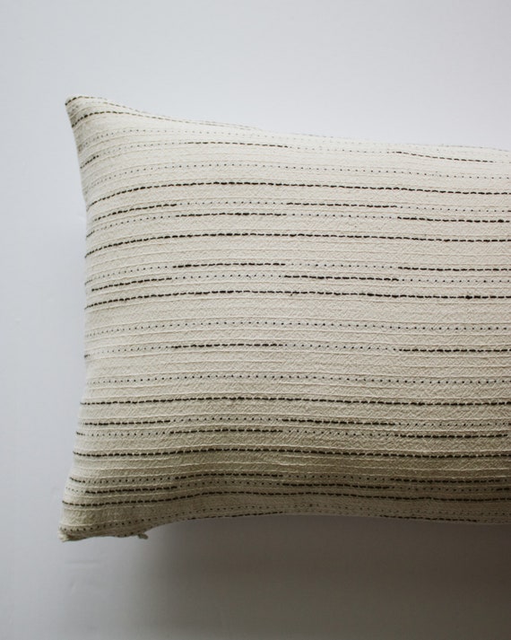 Cream and Black Striped Pillow Cover Neutral Decorative Throw Pillows Minimal Home Decor Clean Modern Lumbar 12x20 Wabi Sabi Pillows Etsy UK
