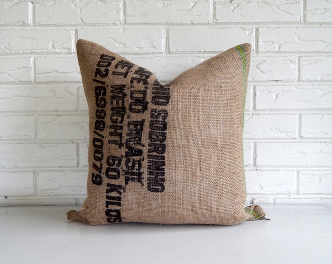 Burlap Throw Pillow Cover Pillow With Black Writing Rustic Farmhouse