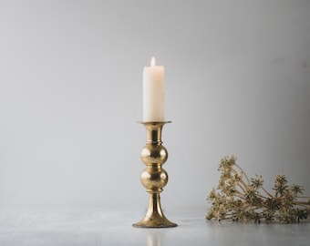 Vintage Single Brass Candlestick, Traditional Brass Candle Holder, Brass Taper Candlestick, Farmhouse Candlestick Holder