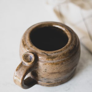 Brown Handmade Ceramic Mug, Organic Modern Farmhouse Decor, Earthy Minimalist Studio Pottery, Wabi Sabi Mug, Brown Coffee Mug, Coffee Gift image 3