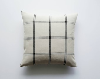 Black and White Plaid Pillow Cover, Modern Cottage Pillows, Modern Farmhouse Throw Pillows, Simple Accent Pillow, Large Lumbar Pillow