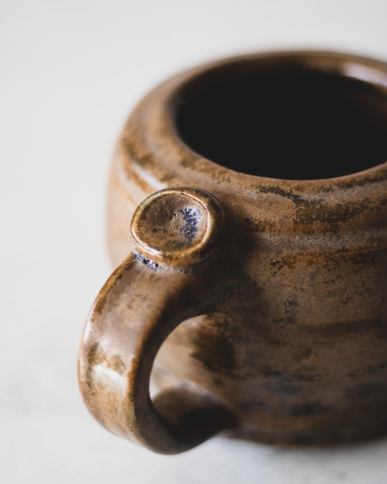 Brown Handmade Ceramic Mug, Organic Modern Farmhouse Decor, Earthy Minimalist Studio Pottery, Wabi Sabi Mug, Brown Coffee Mug, Coffee Gift image 8