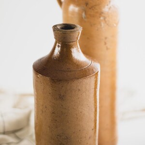 Assorted Antique European Stoneware Bottles: Rustic Farmhouse Pottery from Portugal, Germany + Amsterdam image 13